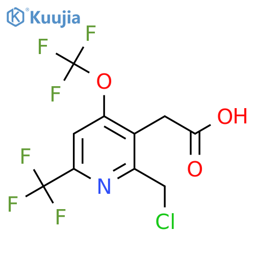 2-(Chloromethyl)-4-(trifluoromethoxy)-6-(trifluoromethyl)pyridine-3-acetic acid structure