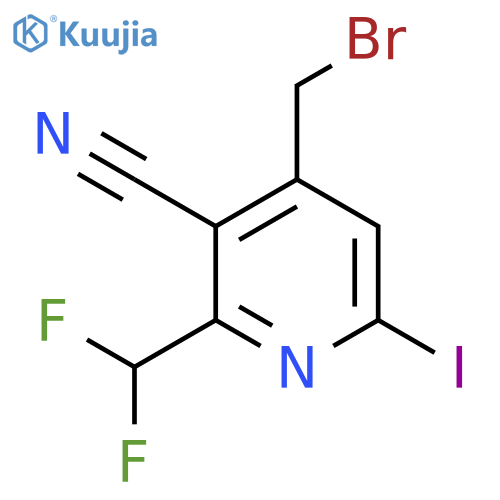 4-(Bromomethyl)-3-cyano-2-(difluoromethyl)-6-iodopyridine structure