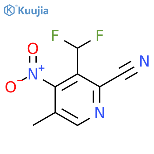 2-Cyano-3-(difluoromethyl)-5-methyl-4-nitropyridine structure