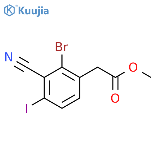 Methyl 2-bromo-3-cyano-4-iodophenylacetate structure