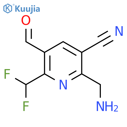 2-(Aminomethyl)-3-cyano-6-(difluoromethyl)pyridine-5-carboxaldehyde structure