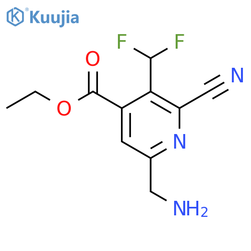 Ethyl 6-(aminomethyl)-2-cyano-3-(difluoromethyl)pyridine-4-carboxylate structure