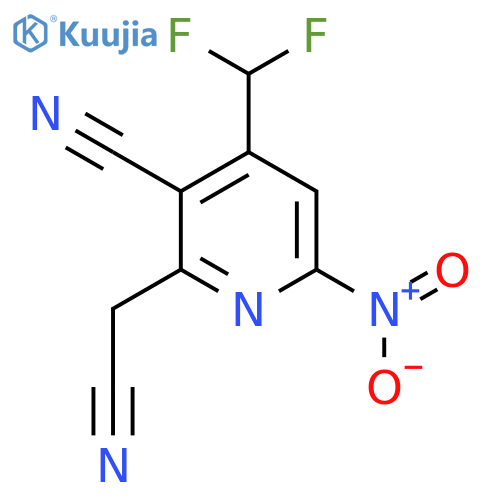 3-Cyano-4-(difluoromethyl)-6-nitropyridine-2-acetonitrile structure