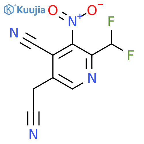 4-Cyano-2-(difluoromethyl)-3-nitropyridine-5-acetonitrile structure