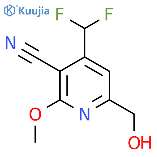 3-Cyano-4-(difluoromethyl)-2-methoxypyridine-6-methanol structure