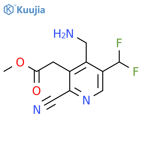 Methyl 4-(aminomethyl)-2-cyano-5-(difluoromethyl)pyridine-3-acetate structure