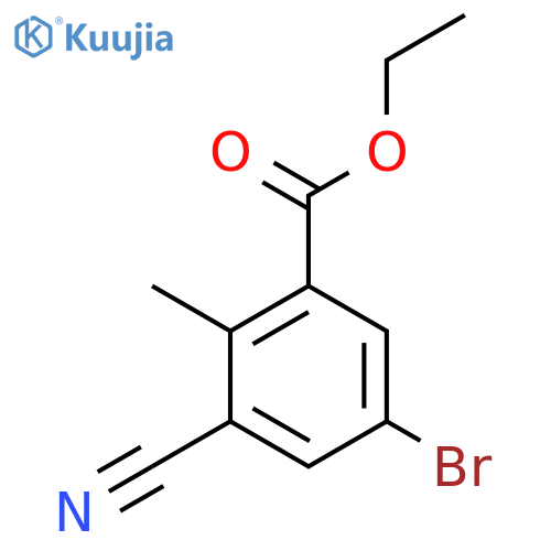 Ethyl 5-bromo-3-cyano-2-methylbenzoate structure