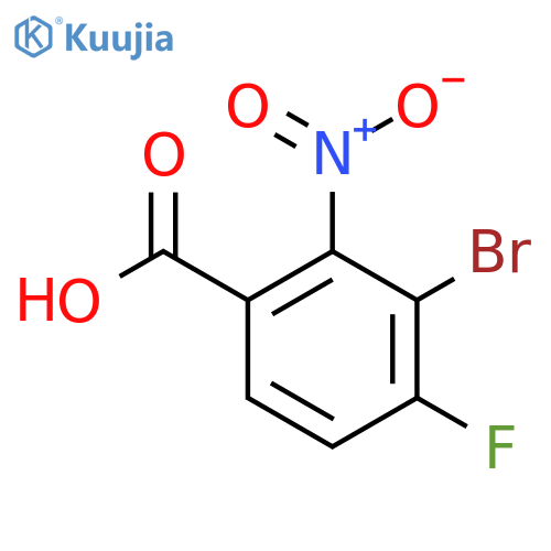 3-Bromo-4-fluoro-2-nitrobenzoic acid structure