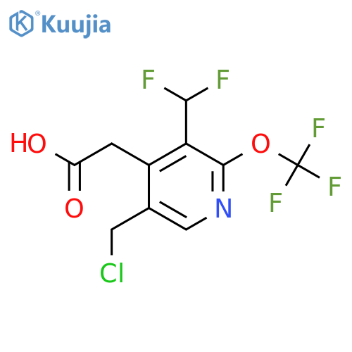 5-(Chloromethyl)-3-(difluoromethyl)-2-(trifluoromethoxy)pyridine-4-acetic acid structure