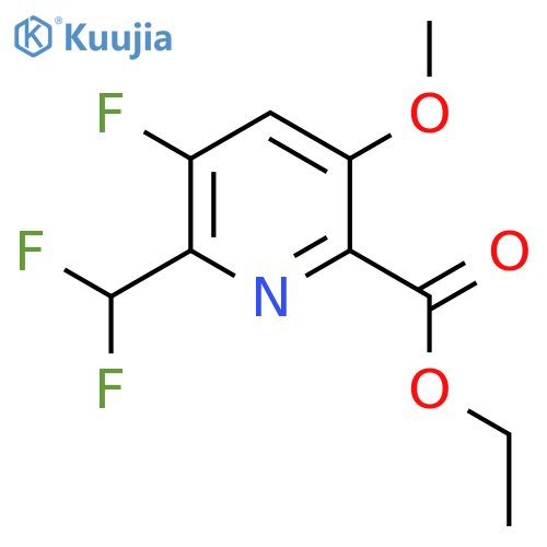 Ethyl 2-(difluoromethyl)-3-fluoro-5-methoxypyridine-6-carboxylate structure