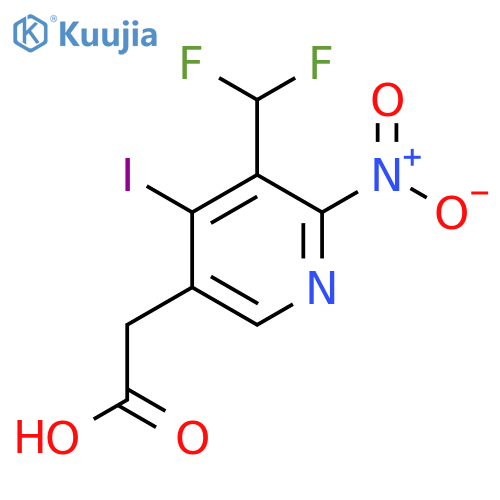 3-(Difluoromethyl)-4-iodo-2-nitropyridine-5-acetic acid structure