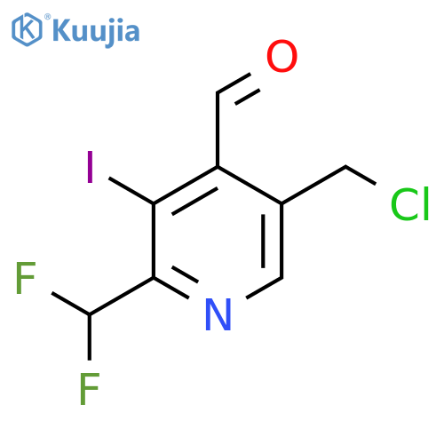 5-(Chloromethyl)-2-(difluoromethyl)-3-iodopyridine-4-carboxaldehyde structure