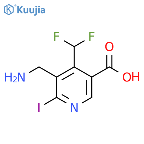 3-(Aminomethyl)-4-(difluoromethyl)-2-iodopyridine-5-carboxylic acid structure