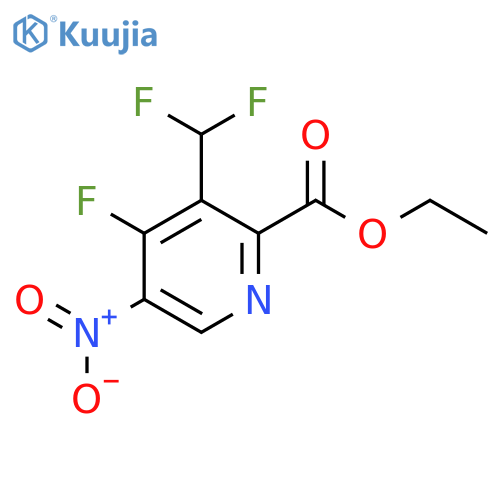 Ethyl 3-(difluoromethyl)-4-fluoro-5-nitropyridine-2-carboxylate structure