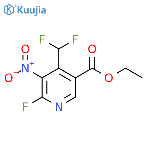 Ethyl 4-(difluoromethyl)-2-fluoro-3-nitropyridine-5-carboxylate structure