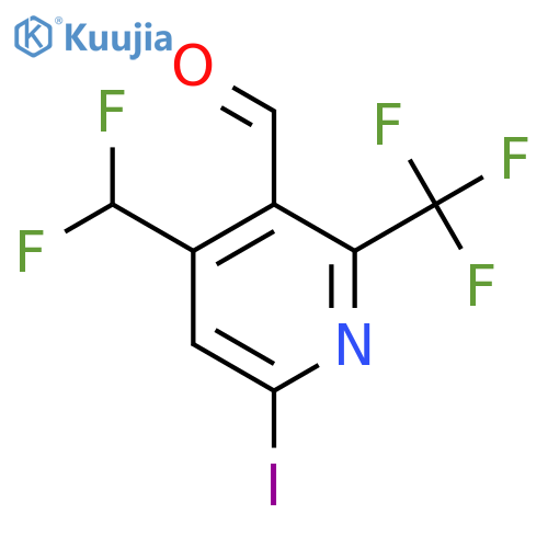4-(Difluoromethyl)-6-iodo-2-(trifluoromethyl)pyridine-3-carboxaldehyde structure