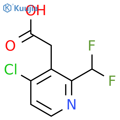 4-Chloro-2-(difluoromethyl)pyridine-3-acetic acid structure