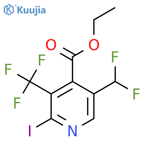 Ethyl 5-(difluoromethyl)-2-iodo-3-(trifluoromethyl)pyridine-4-carboxylate structure