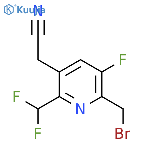 2-(Bromomethyl)-6-(difluoromethyl)-3-fluoropyridine-5-acetonitrile structure
