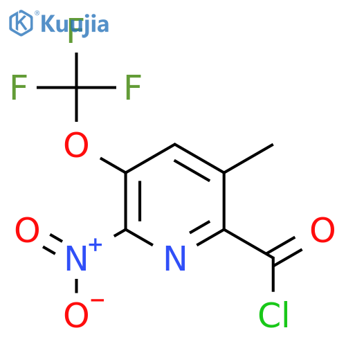 5-Methyl-2-nitro-3-(trifluoromethoxy)pyridine-6-carbonyl chloride structure