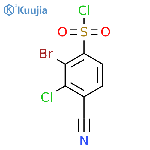 2-Bromo-3-chloro-4-cyanobenzenesulfonyl chloride structure
