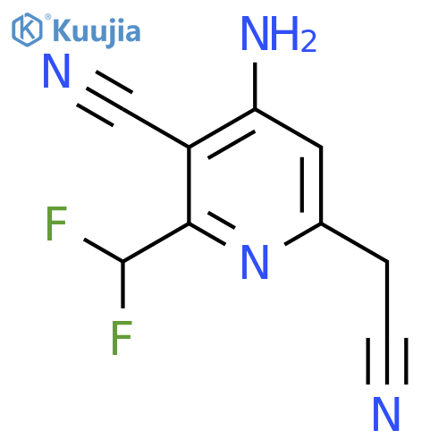 4-Amino-3-cyano-2-(difluoromethyl)pyridine-6-acetonitrile structure