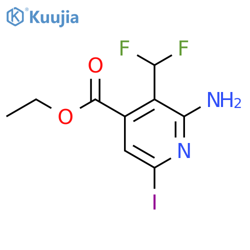 Ethyl 2-amino-3-(difluoromethyl)-6-iodopyridine-4-carboxylate structure