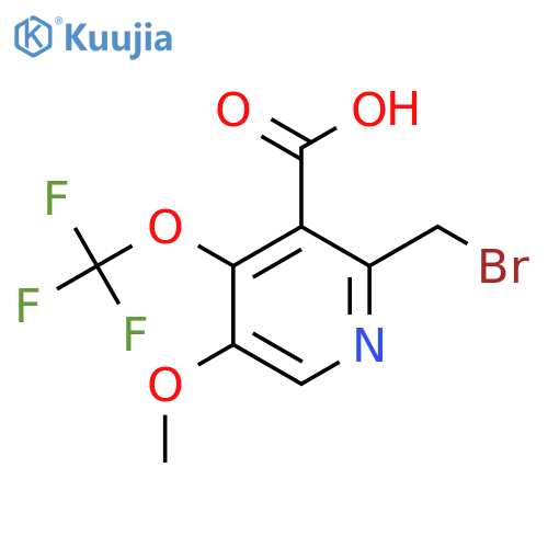 2-(Bromomethyl)-5-methoxy-4-(trifluoromethoxy)pyridine-3-carboxylic acid structure