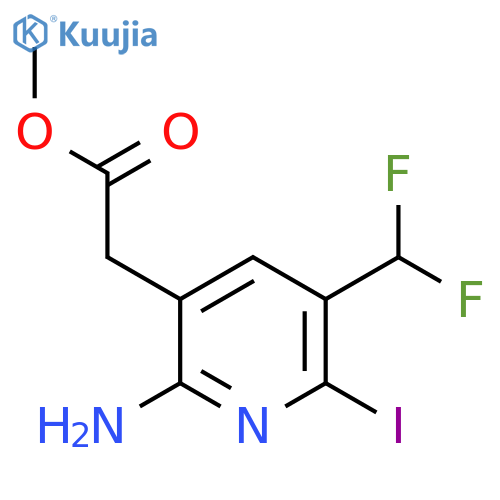 Methyl 2-amino-5-(difluoromethyl)-6-iodopyridine-3-acetate structure