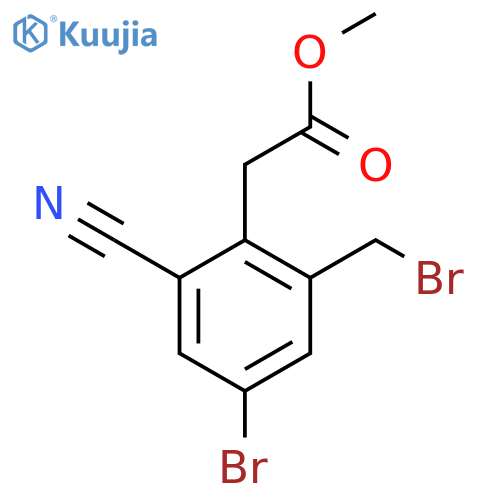 Methyl 4-bromo-2-bromomethyl-6-cyanophenylacetate structure