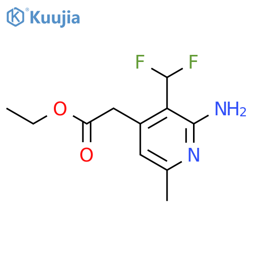 Ethyl 2-amino-3-(difluoromethyl)-6-methylpyridine-4-acetate structure