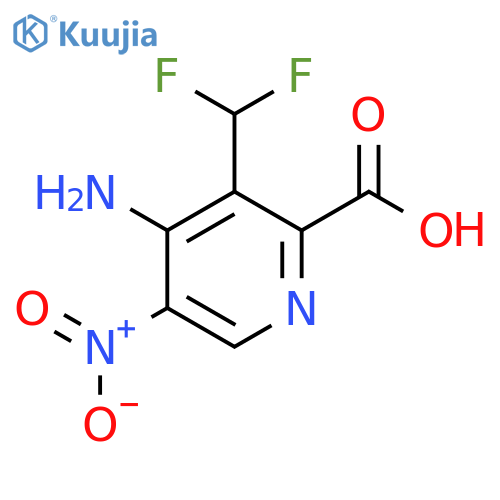 4-Amino-3-(difluoromethyl)-5-nitropyridine-2-carboxylic acid structure