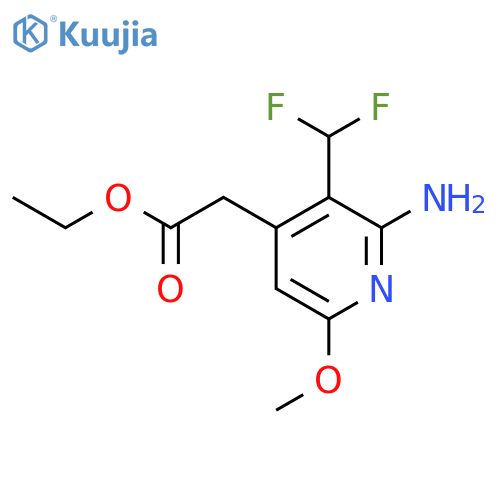 Ethyl 2-amino-3-(difluoromethyl)-6-methoxypyridine-4-acetate structure