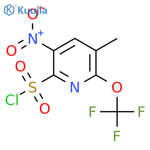 3-Methyl-5-nitro-2-(trifluoromethoxy)pyridine-6-sulfonyl chloride structure