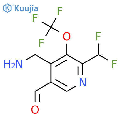 4-(Aminomethyl)-2-(difluoromethyl)-3-(trifluoromethoxy)pyridine-5-carboxaldehyde structure