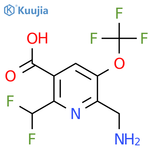 2-(Aminomethyl)-6-(difluoromethyl)-3-(trifluoromethoxy)pyridine-5-carboxylic acid structure