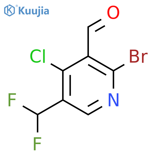 2-Bromo-4-chloro-5-(difluoromethyl)pyridine-3-carboxaldehyde structure