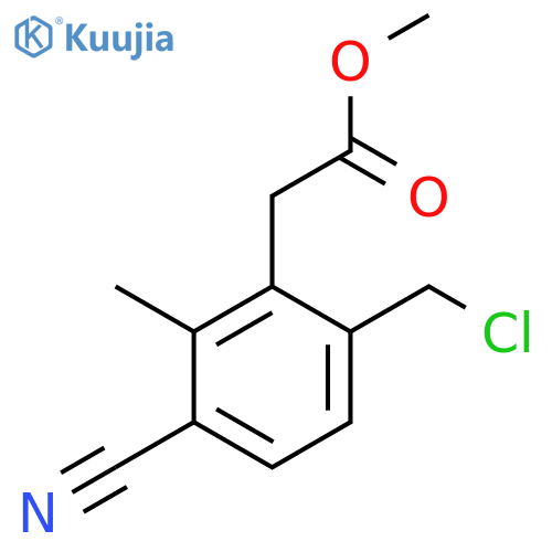Methyl 6-chloromethyl-3-cyano-2-methylphenylacetate structure
