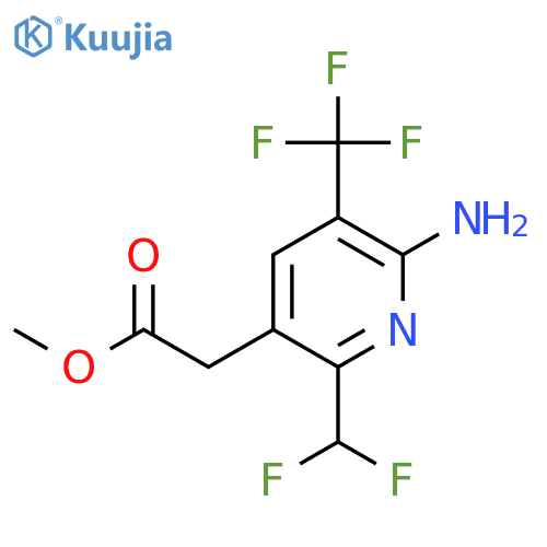 Methyl 2-amino-6-(difluoromethyl)-3-(trifluoromethyl)pyridine-5-acetate structure