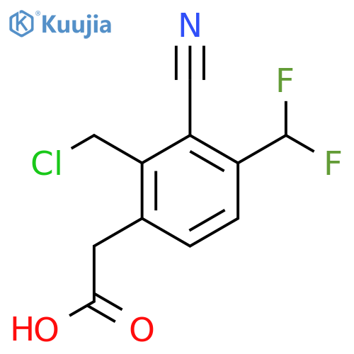 2-Chloromethyl-3-cyano-4-(difluoromethyl)phenylacetic acid structure