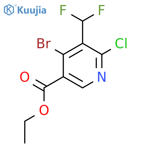 Ethyl 4-bromo-2-chloro-3-(difluoromethyl)pyridine-5-carboxylate structure
