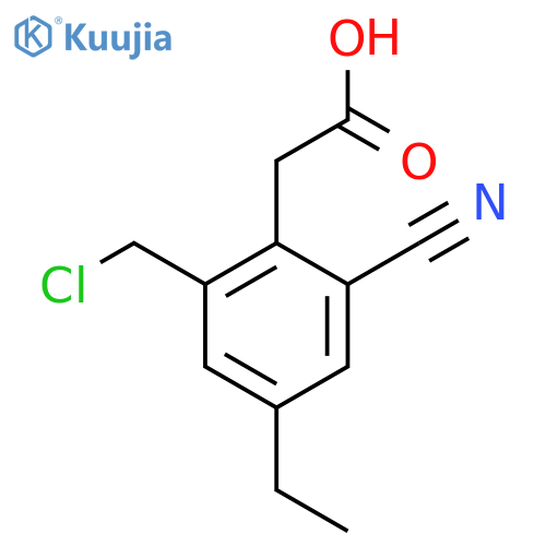2-Chloromethyl-6-cyano-4-ethylphenylacetic acid structure