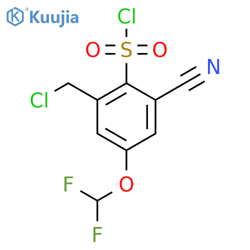 2-Chloromethyl-6-cyano-4-(difluoromethoxy)benzenesulfonyl chloride structure
