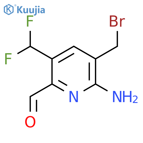 2-Amino-3-(bromomethyl)-5-(difluoromethyl)pyridine-6-carboxaldehyde structure