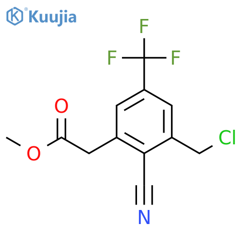 Methyl 3-chloromethyl-2-cyano-5-(trifluoromethyl)phenylacetate structure