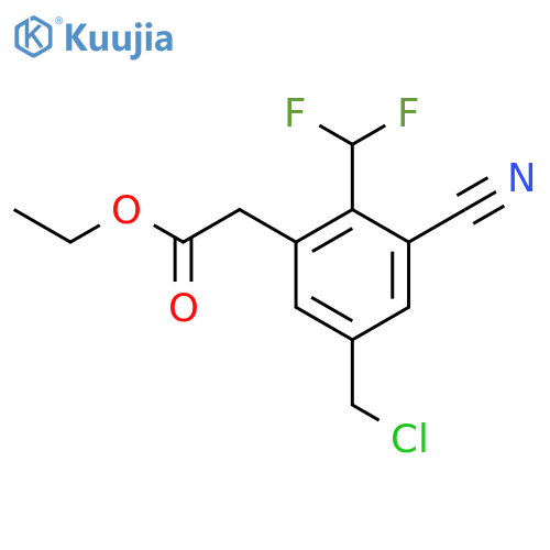 Ethyl 5-chloromethyl-3-cyano-2-(difluoromethyl)phenylacetate structure