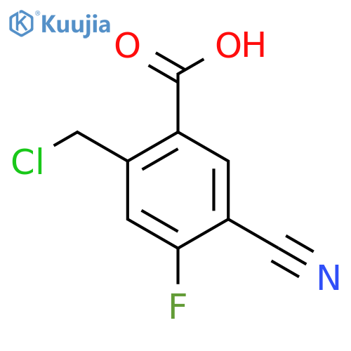2-Chloromethyl-5-cyano-4-fluorobenzoic acid structure