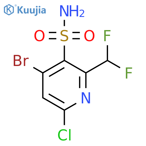 4-Bromo-6-chloro-2-(difluoromethyl)pyridine-3-sulfonamide structure