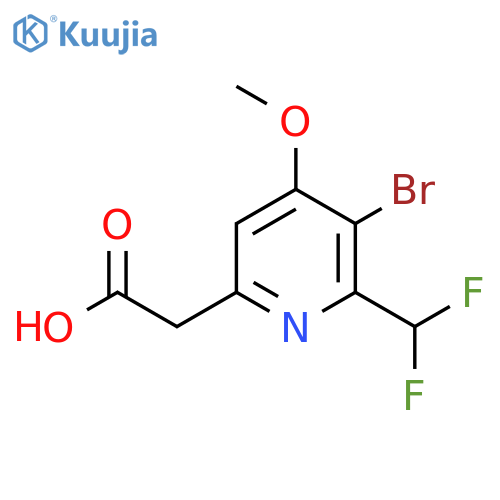 3-Bromo-2-(difluoromethyl)-4-methoxypyridine-6-acetic acid structure