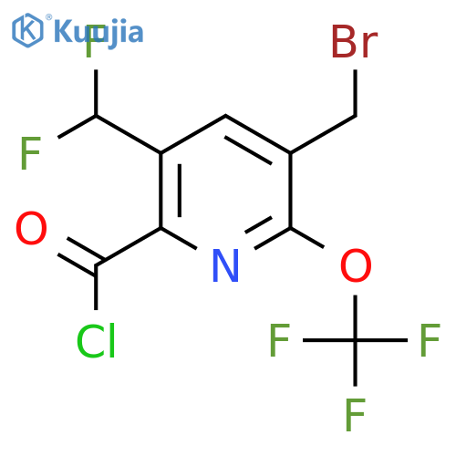3-(Bromomethyl)-5-(difluoromethyl)-2-(trifluoromethoxy)pyridine-6-carbonyl chloride structure